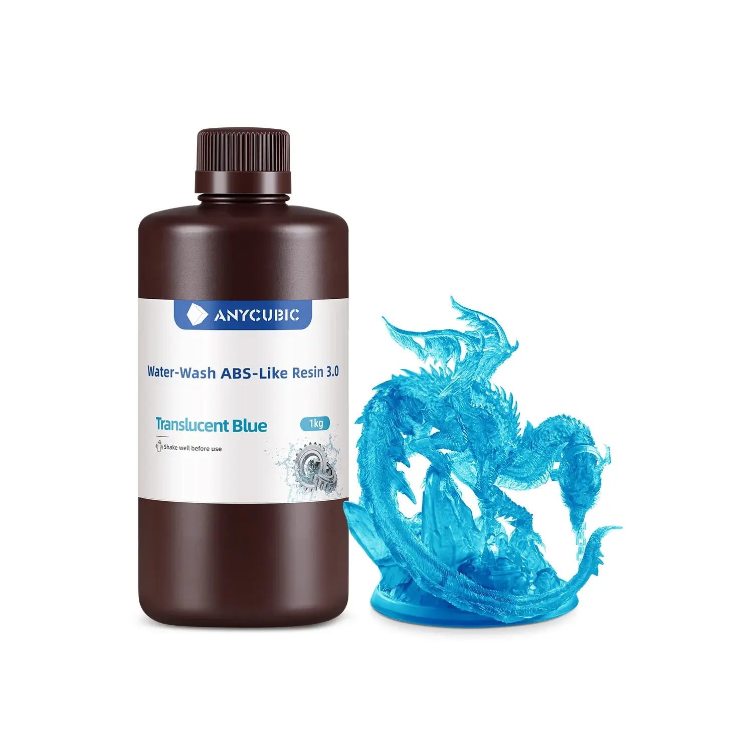 Anycubic Water-Wash ABS-Like Resin 3.0-Şeffaf Mavi - 20 ADET