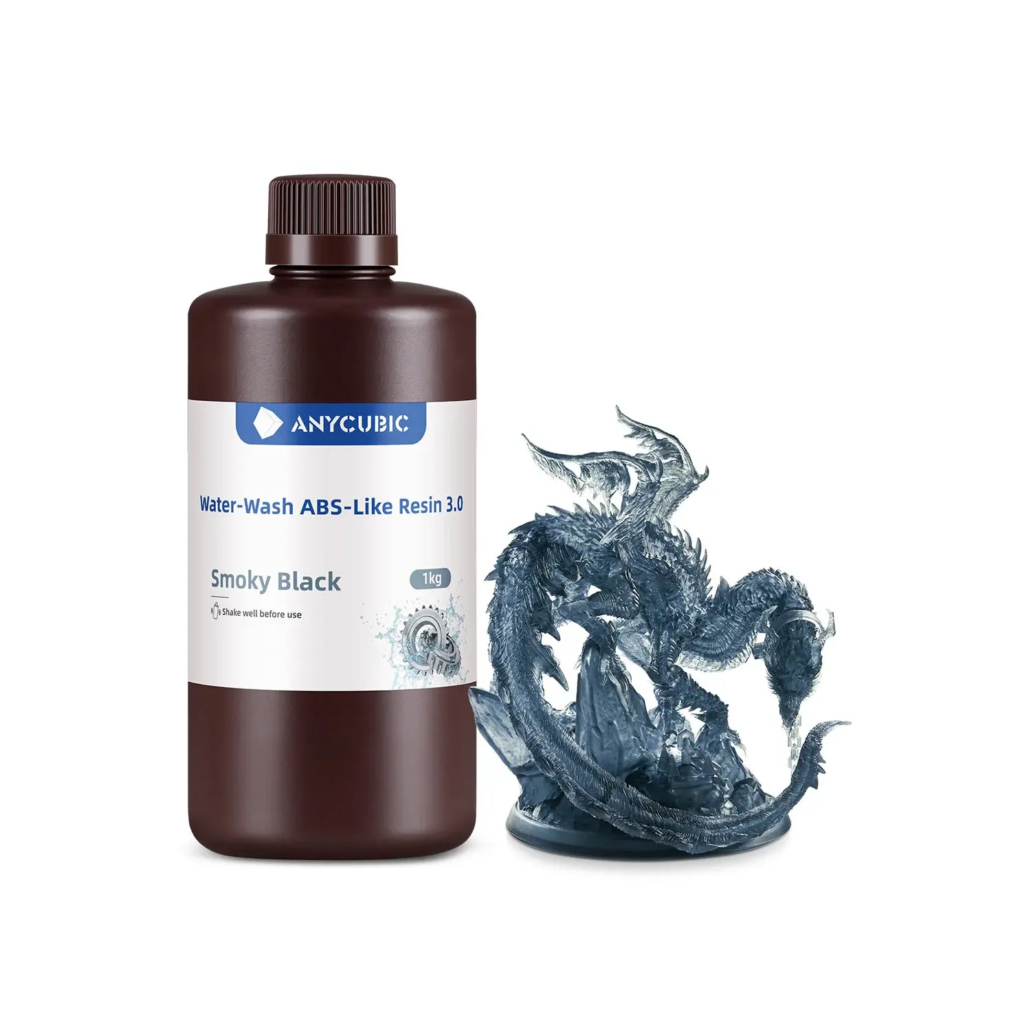 Anycubic Water-Wash ABS-Like Resin 3.0-Smoky Black- 20 ADET