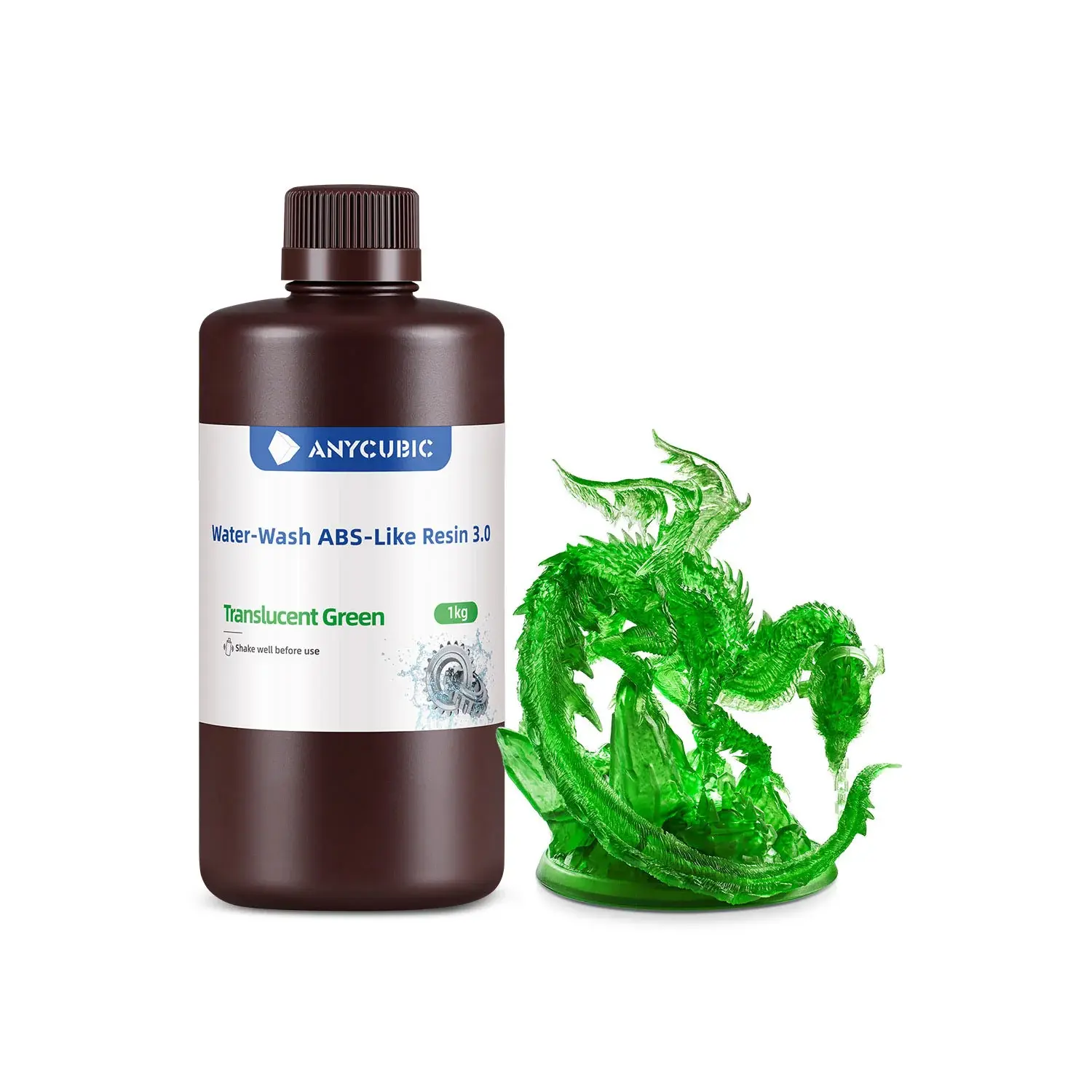 Anycubic Water-Wash ABS-Like Resin 3.0-20ADET Şeffaf Yeşil